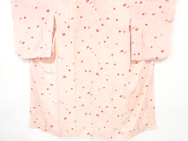 JAPANESE KIMONO / ANTIQUE HITOE JUBAN / SILK / MON KINSHA / FLORAL PLANTS